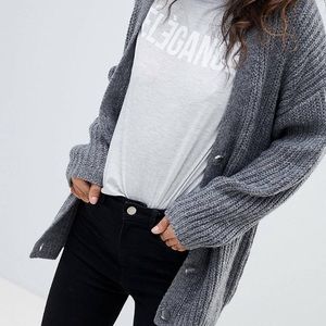 ASOS Oversized Cardigan in Grey
